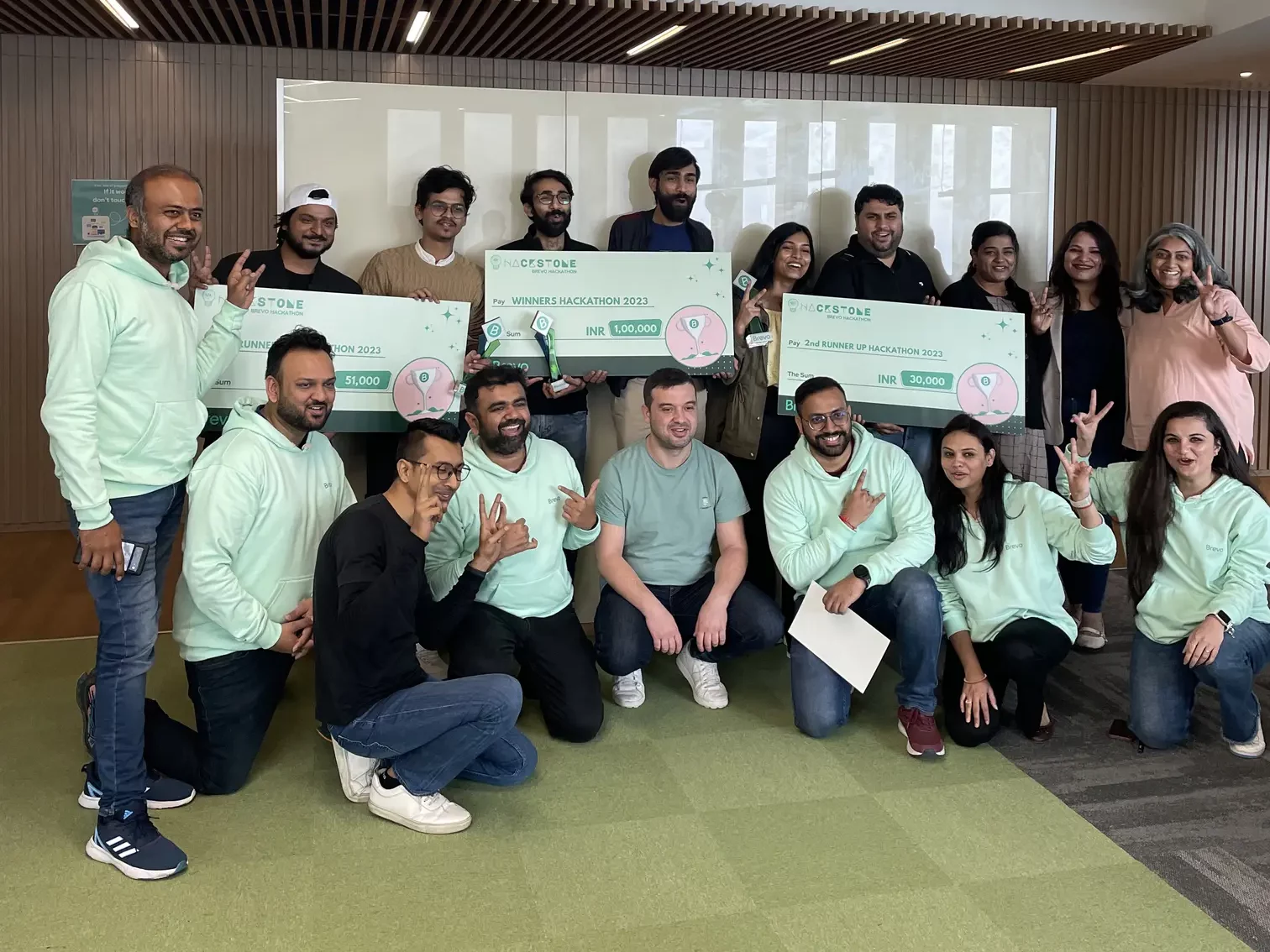 Hackathon winners and organizers